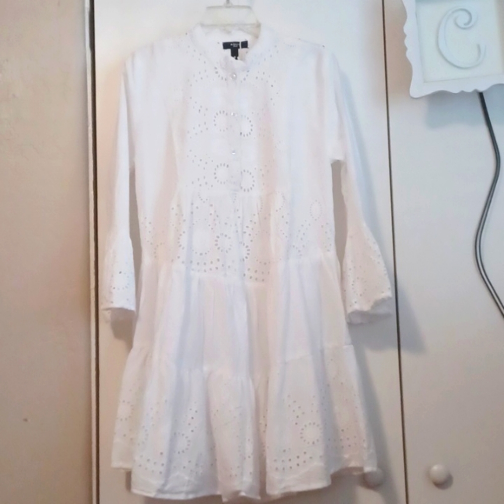 NWT-Aqua Swim, Womens, White Eyelet, dress/cover-up. SZ. M
